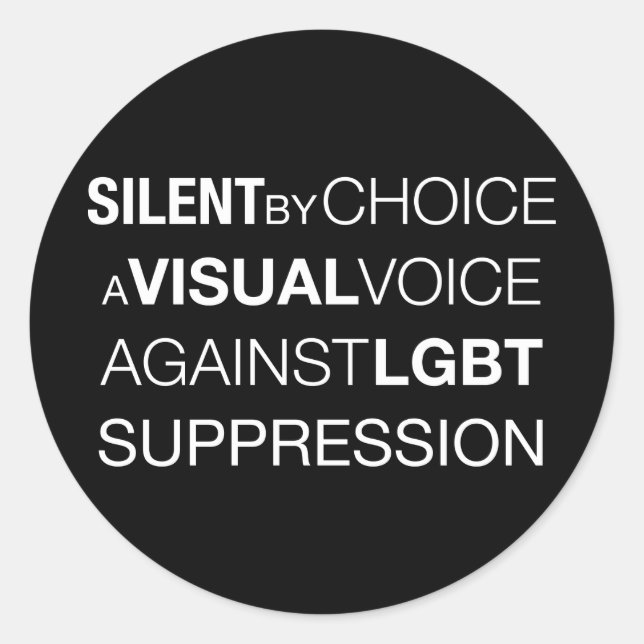 Silent By Choice Round Dark Sticker (Front)