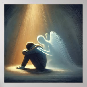 Silent Comfort Angel of Light Spiritual Healing Poster