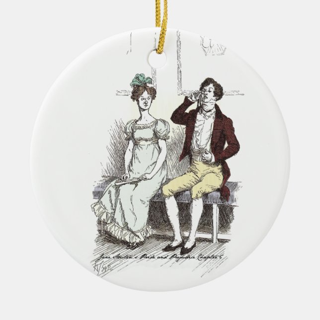 Silent Darcy - Jane Austen Pride and Prejudice Ceramic Ornament (Front)