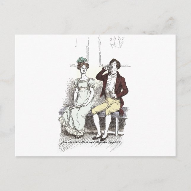 Silent Darcy, Jane Austen Pride and Prejudice Postcard (Front)