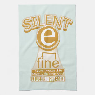 Silent E English Language Phonics Rule Kitchen Towel