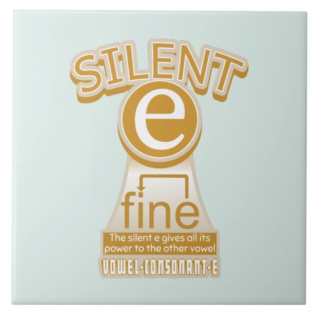 Silent E English Language Phonics Rule Tile (Front)
