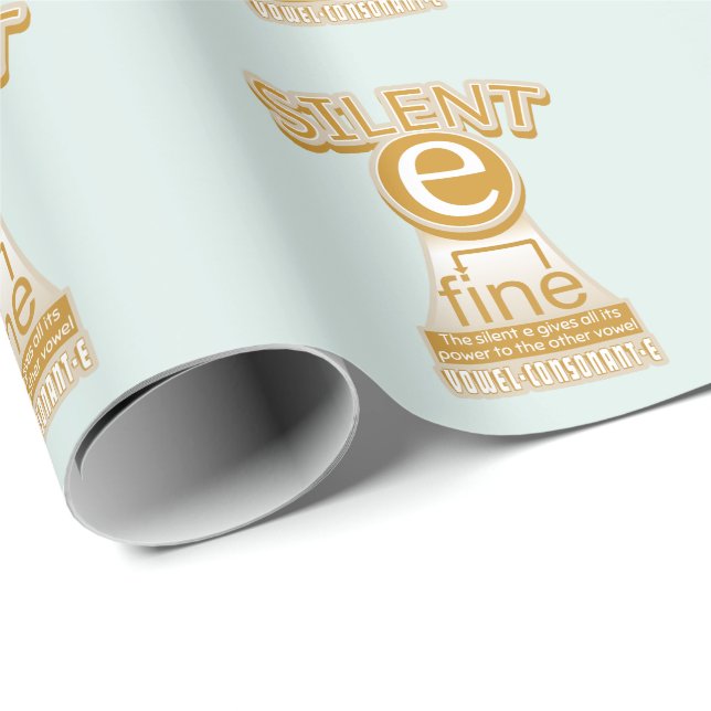 Silent E English Language Phonics Rule Wrapping Paper (Roll Corner)