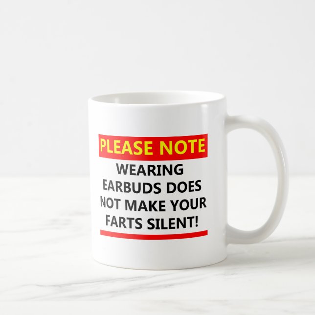 Silent Earbuds Funny Mug (Right)