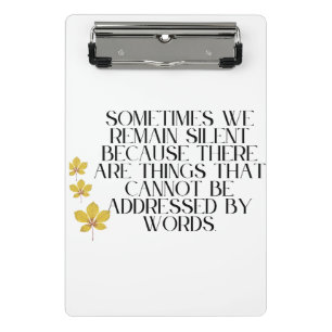 Silent Emotions – Deep Quote on Unspoken Feelings  Mini Clipboard