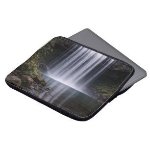 Silent Forest Waterfall – Calm Nature Landscape Laptop Sleeve