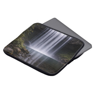 Silent Forest Waterfall – Calm Nature Landscape Laptop Sleeve