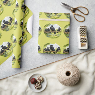 Silent Gathering – Crows on a Park Branch Wrapping Paper