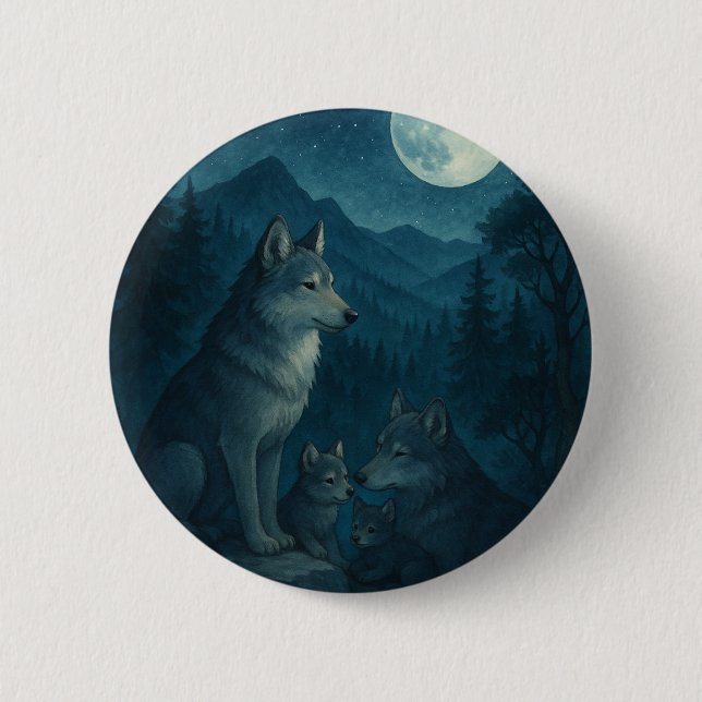  Silent Guardian of the Night 2 Inch Round Button (Front)