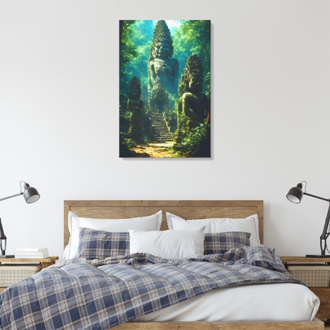 Silent Guardians of Siam Canvas Print (Insitu(Bedroom))