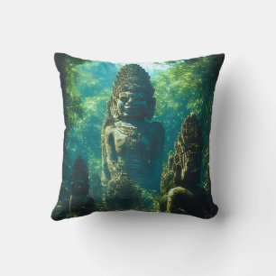 Silent Guardians of Siam Throw Pillow