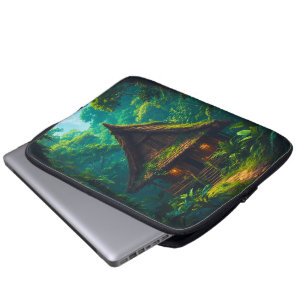 Silent House in the Tropical Forest Laptop Sleeve