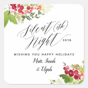 Silent (ish) night Christmas holiday Square Sticker