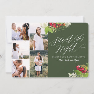 Silent (ish) night multi photo holiday card. card
