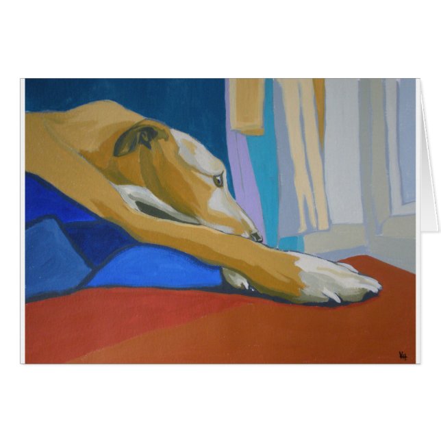 'Silent Longing' - Yellow lurcher (Front Horizontal)