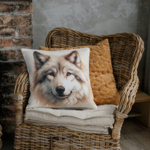 Silent Majesty The Lone Wolf Throw Pillow