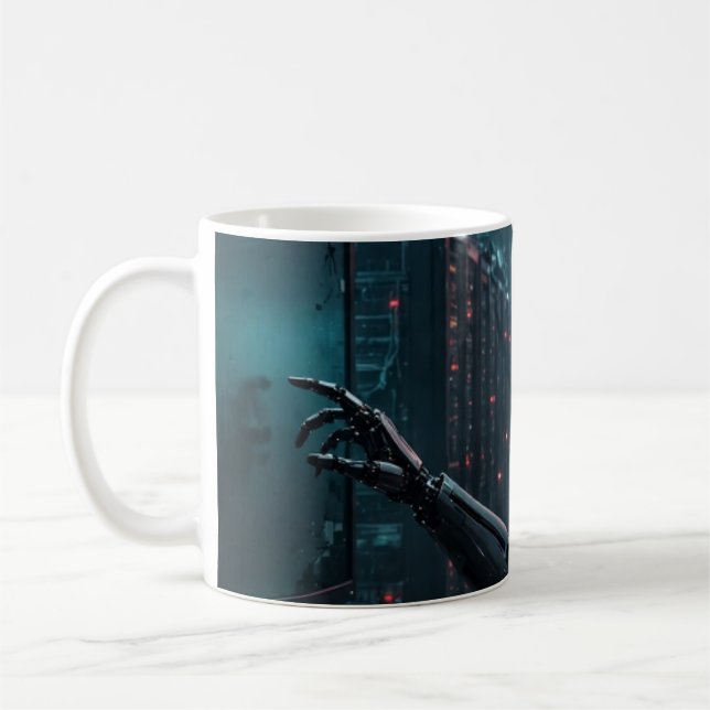 Silent Monitor — Rogue AI Agent Art Mug (Left)