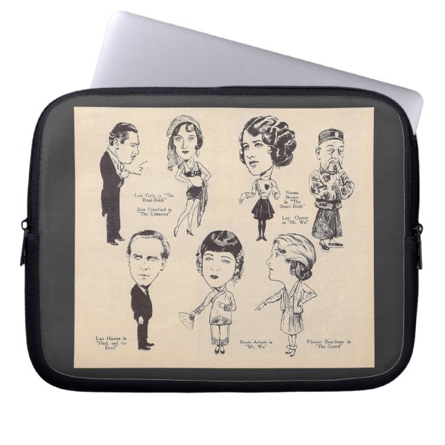 Silent Movie Actor Caricatures Laptop Sleeve (Front)
