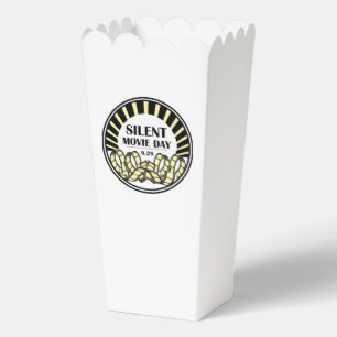 Silent Movie Day Popcorn Container Favor Box