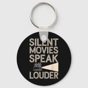 Silent Movie Fan Vintage Cinema Clic Film Lover  Keychain