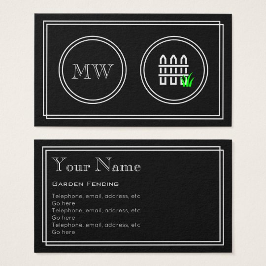 "Silent Movie" Garden Fencing Business Cards