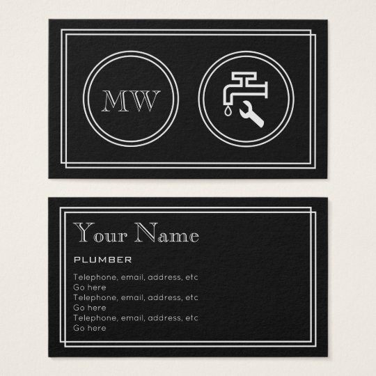 "Silent Movie" Plumber Business Cards
