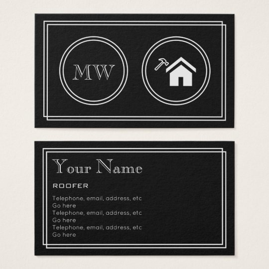 "Silent Movie" Roofer Business Cards