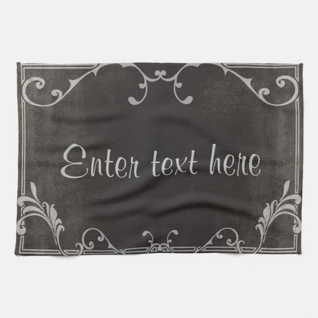 Silent movie script card kitchen towel (Horizontal)