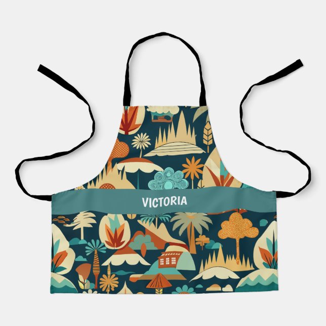 Silent Nature Retro Custom Pattern Apron (Front)