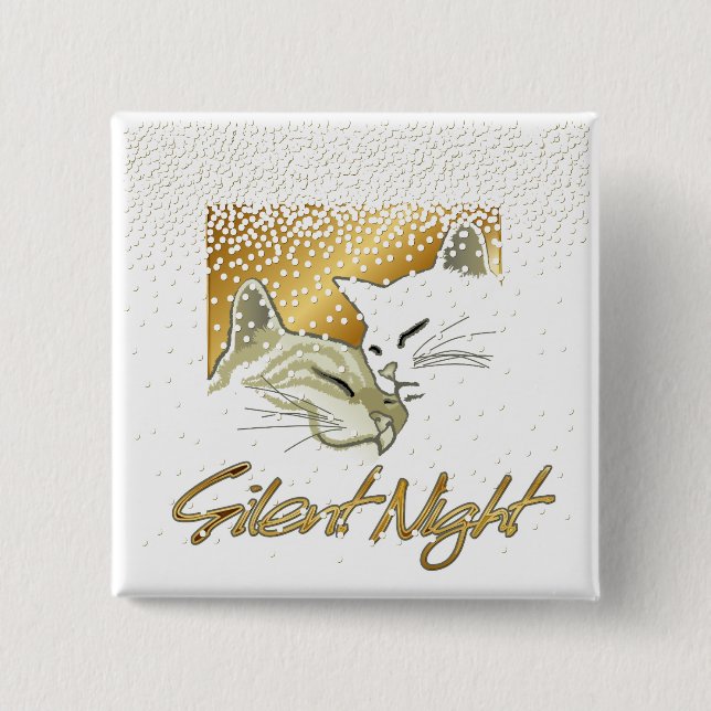 Silent Night 2 Inch Square Button (Front)