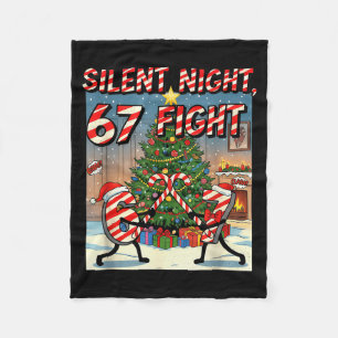 Silent Night 67 Fight Christmas Cartoon Tee Fleece Blanket