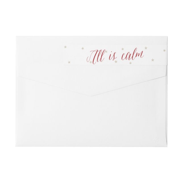 Silent Night All is Calm Christmas Wrap Around Label (Back)
