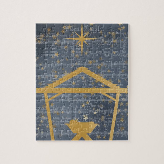 Silent Night Baby Jesus in the Manger Nativity Jigsaw Puzzle (Vertical)