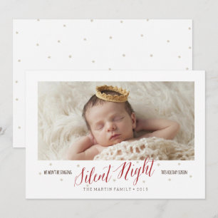 Silent Night Baby's First Christmas Holiday Card