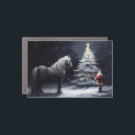 Silent Night - Beautiful Horse and Santa Christmas Car Magnet<br><div class="desc">Silent Night - Beautiful Horse and Santa Christmas Car Magnet</div>