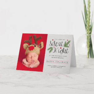 Silent Night   Birth Announcement Greeting Card