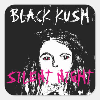 SILENT NIGHT BLACK KUSH SQUARE STICKER