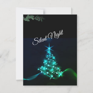 'Silent Night' Blue Stars Postcard