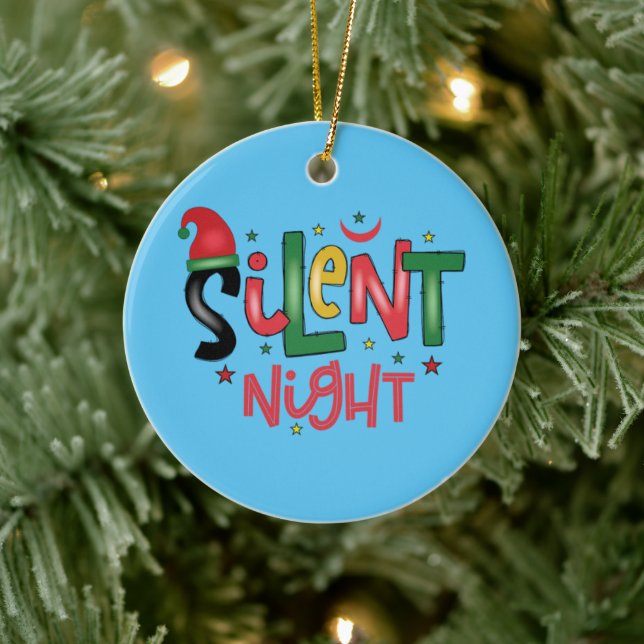 Silent Night  Ceramic Ornament (Tree)