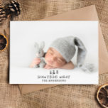 Silent night Christmas elegant modern  photo Holiday Card<br><div class="desc">Silent (ish) night photo First Christmas hand drawn tree black and white elegant modern minimal typography design.</div>