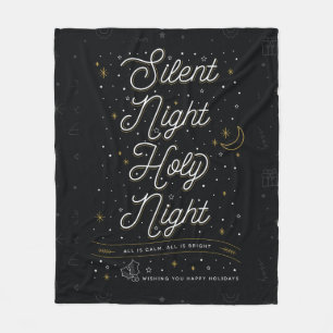 Silent Night Christmas Fleece Throw Blanket
