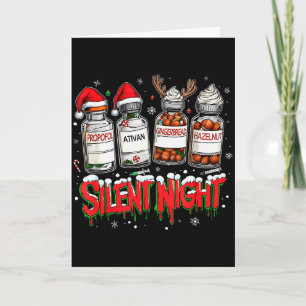 Silent Night Christmas Funny Rn Er Nurse Medical S Card