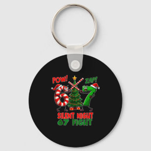 Silent Night Christmas Tree 67 Pajamas Funny Six S Keychain