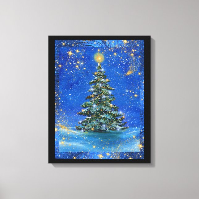 Silent night Christmas tree by Renee Lavoie Canvas Print (Front)