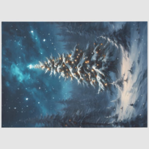 Silent Night Christmas Tree Under the Stars  Tissue Paper
