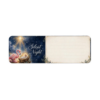 Silent Night Flamingo Nativity Return Address
