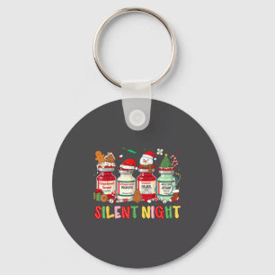 Silent Night Funny Nurse Christmas Design  Keychain