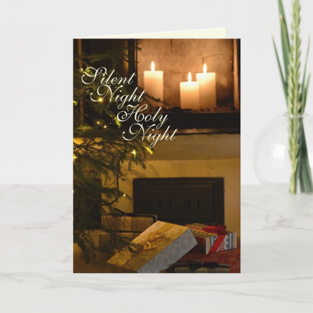"Silent Night Holy Night" Beloved Christmas Carol Holiday Card (Front)