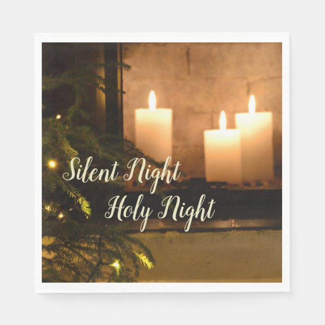 "Silent Night Holy Night" Beloved Christmas Carol Napkin (Front)