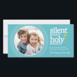 Silent Night, Holy Night Christian Christmas Holiday Card<br><div class="desc">PHOTO TIP: If your photo does not fit correctly, click on the Customize This button, and you will be able to move or resize your photo. Customize this with a HORIZONTAL photo. If you upload your photo and it needs to be adjusted: Click on the CUSTOMIZE THIS area and move...</div>